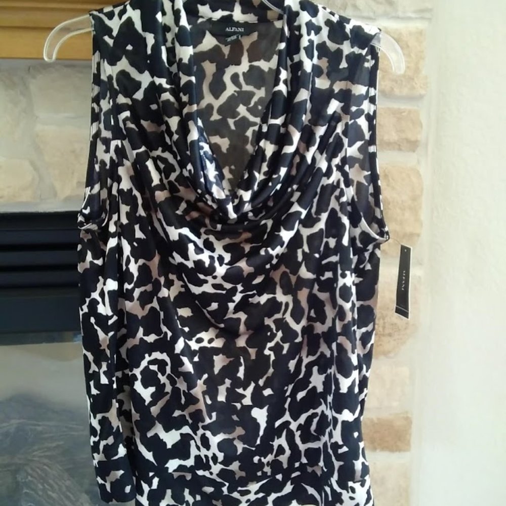 NWT Alfani Sleeveless Cowl Neck Top